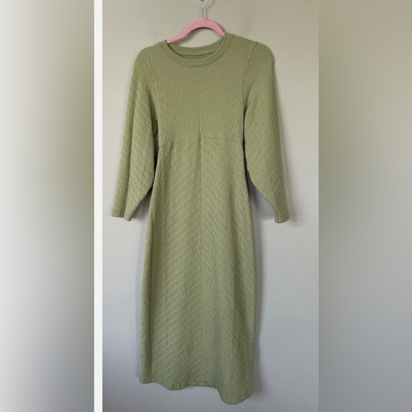 NWOT Free People MIDI Green Sweater Dress - Picture 5 of 11